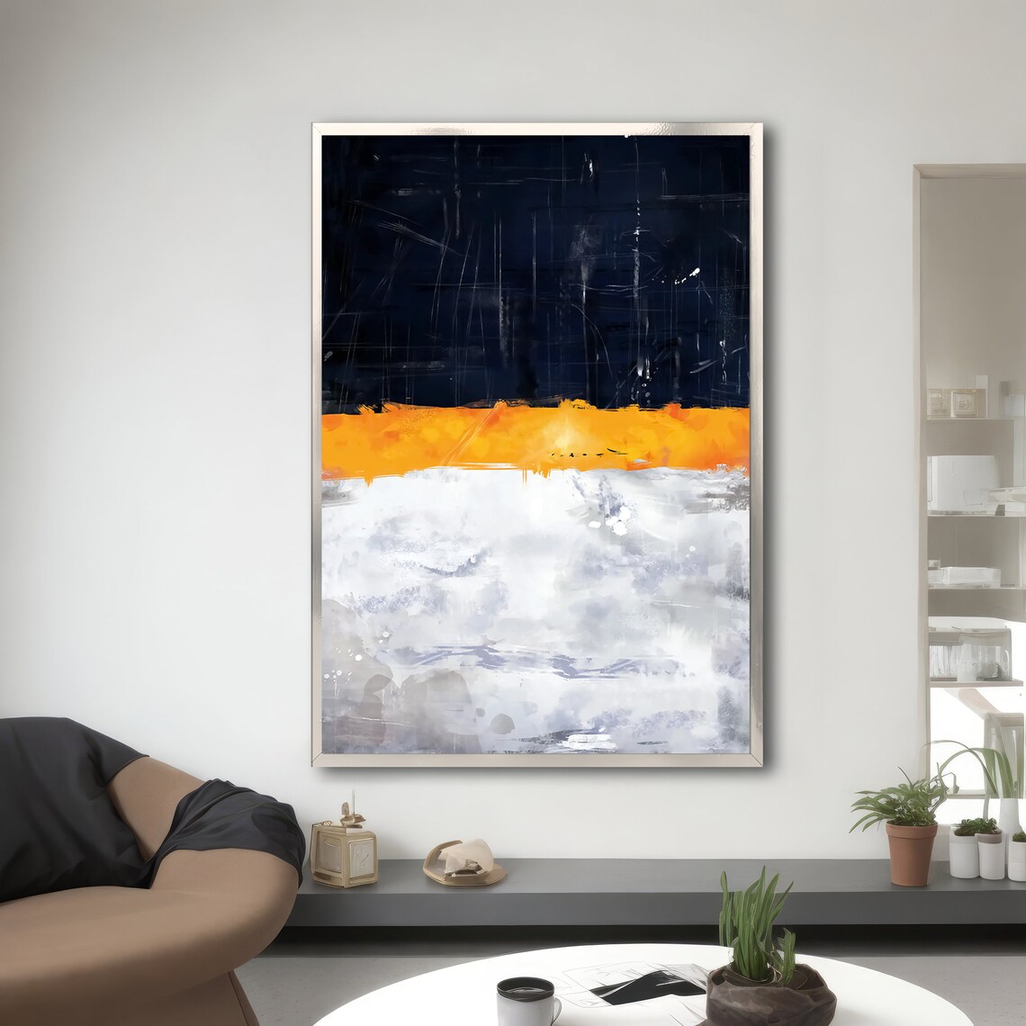Modern Abstract Painting, Bold Color Blocks - Image 3
