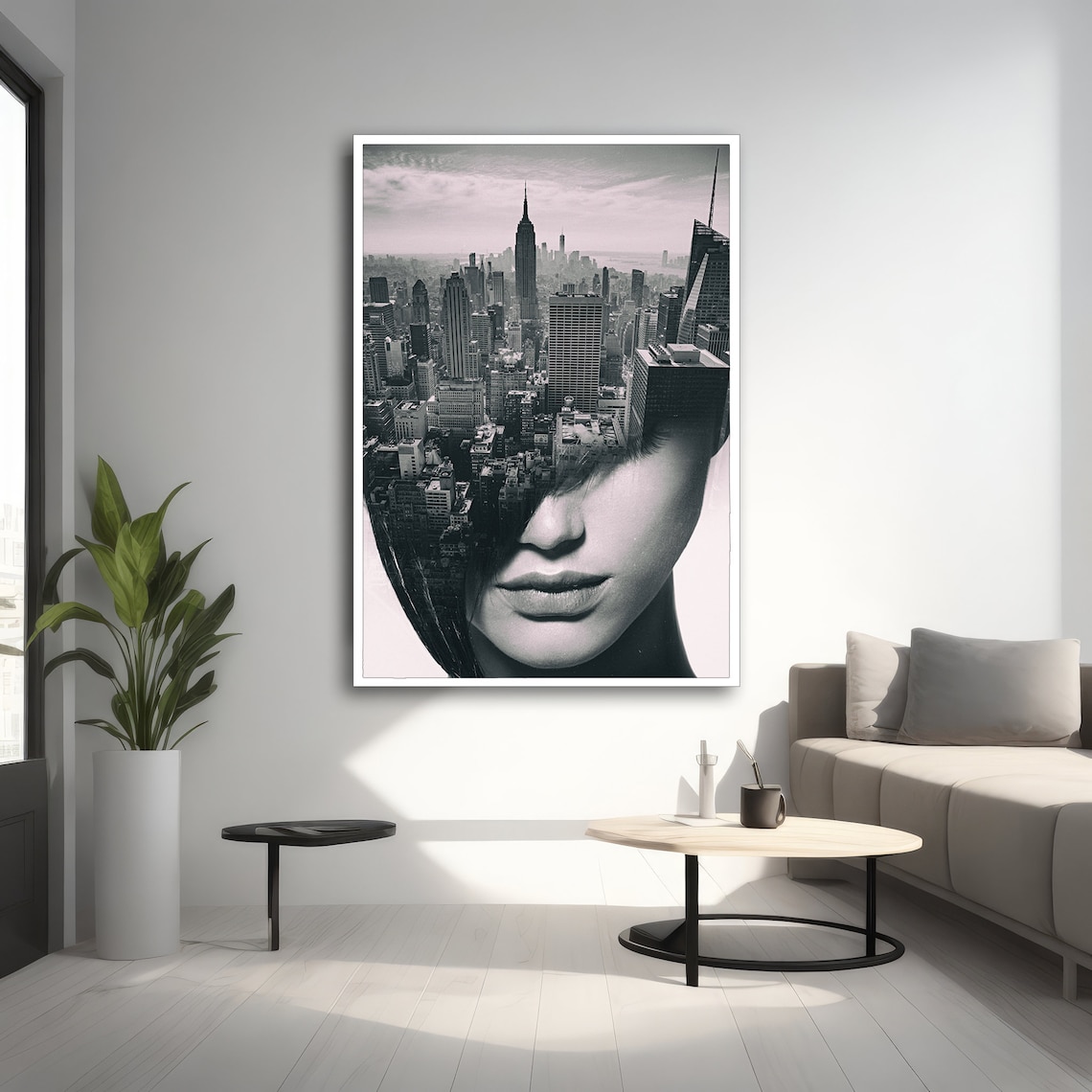 Urban Woman Silhouette, Modern Painting for Decor - Image 2