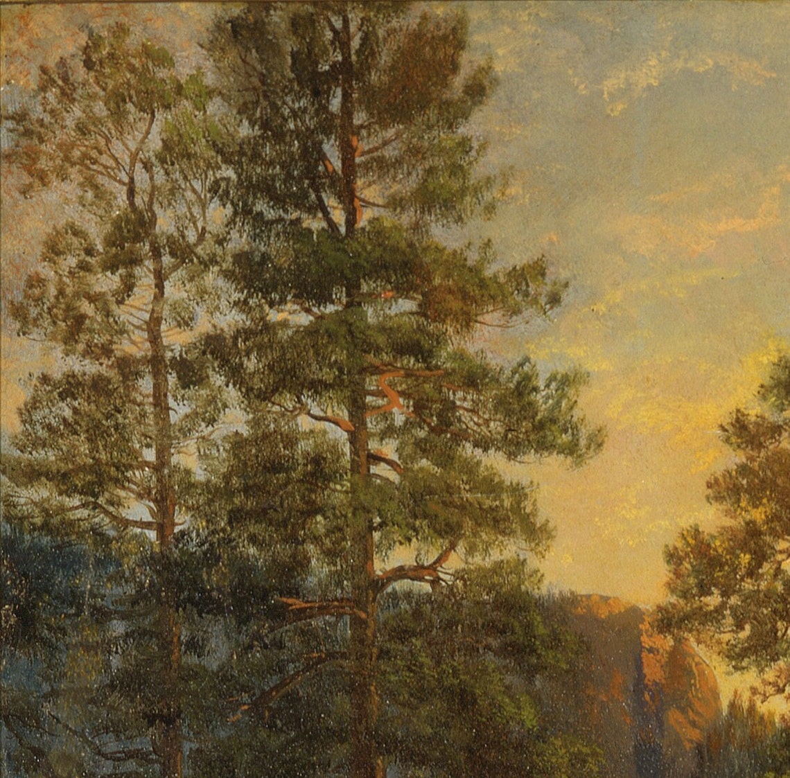 Albert Bierstadt California Redwoods Tall Pines Sunset Glow Wall Art - Image 2