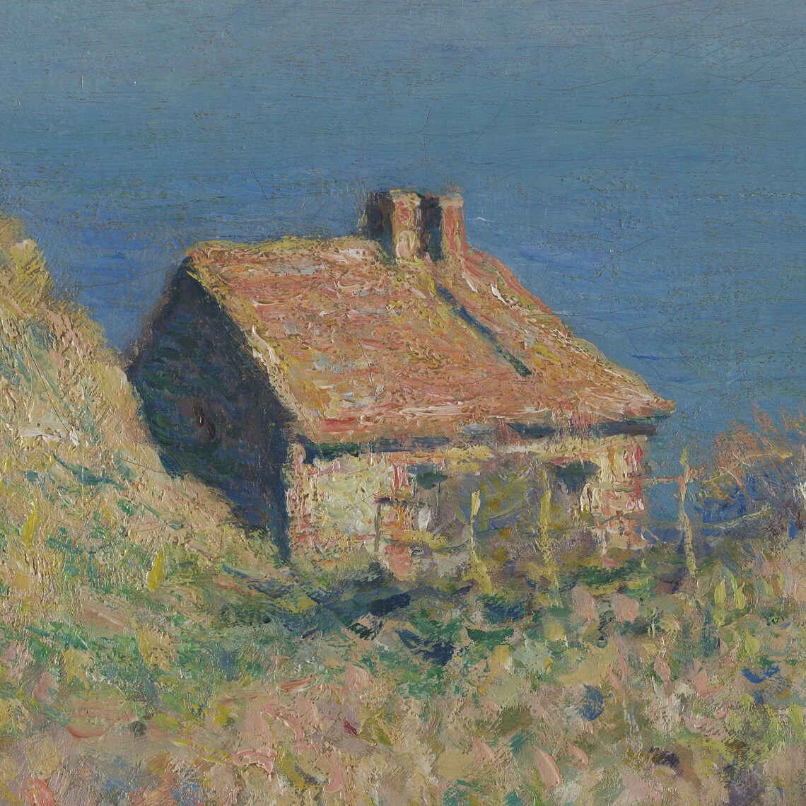 La Maison du Pecheur Varengeville by Claude Monet Coastal Cliff House Poster - Image 3