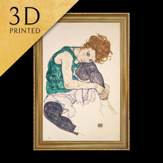 Egon Schiele Seated Woman with Legs Drawn Up Expressionist Poster