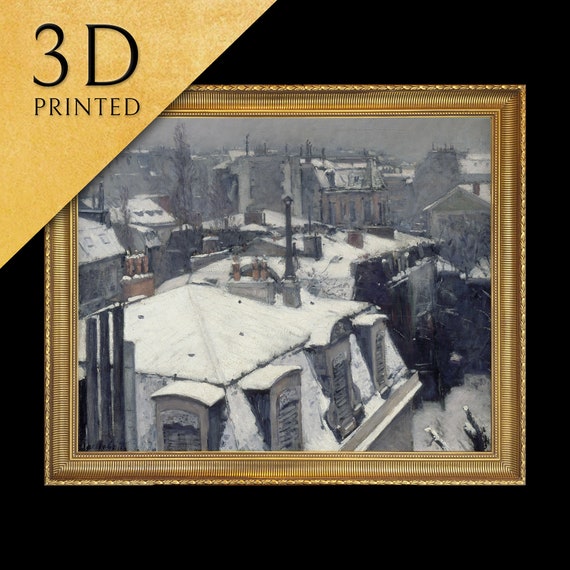 Rooftops In The Snow By Gustave Caillebotte 3d Printed With Texture And Brush Strokes Looks Like Original Oil Painting