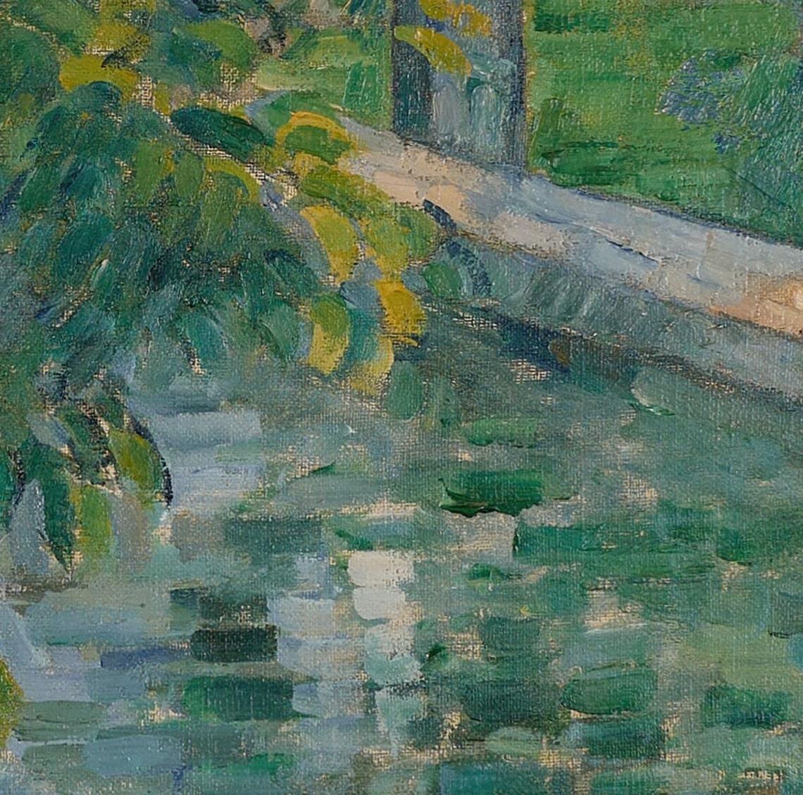 Paul Cezanne The Pool At Jas De Bouffan Pond Textured Art Poster - Image 3