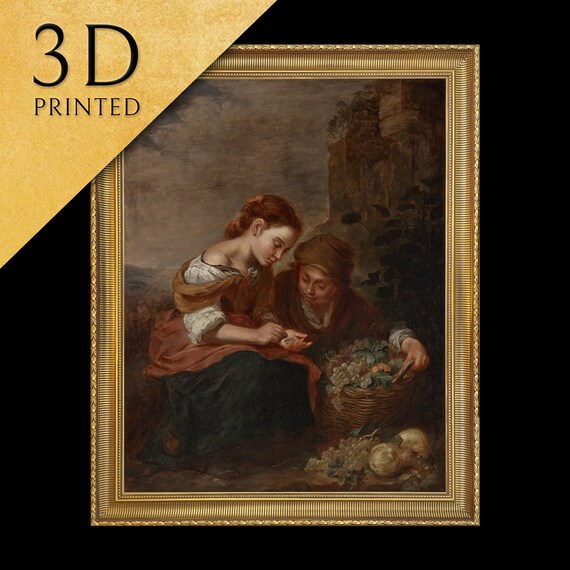 The Little Fruit Seller By Bartolomeo Estaban Murillo 3d Printed With Texture And Brush Strokes Looks Like Original Oil Painting