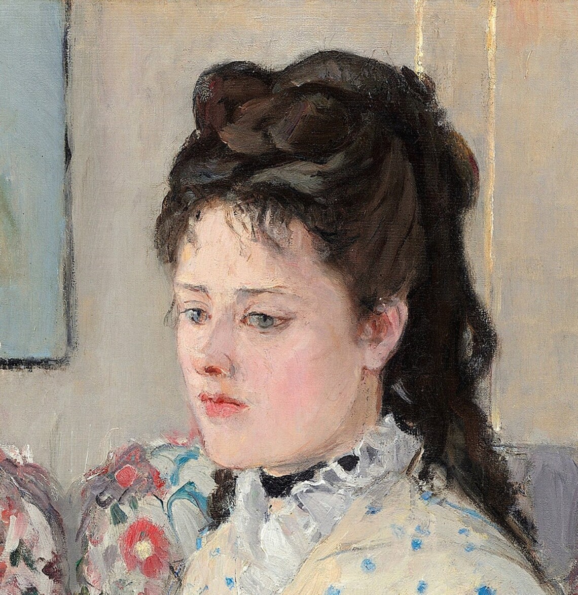 Berthe Morisot Two Women in White Dresses With a Fan Portrait Print - Image 2