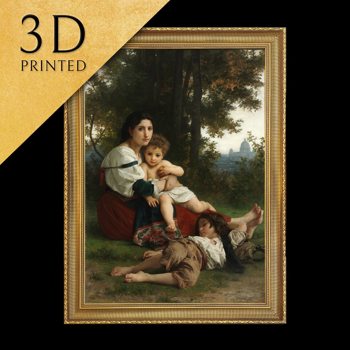 Rest by Bouguereau-Inspired Oil Painting Art Print