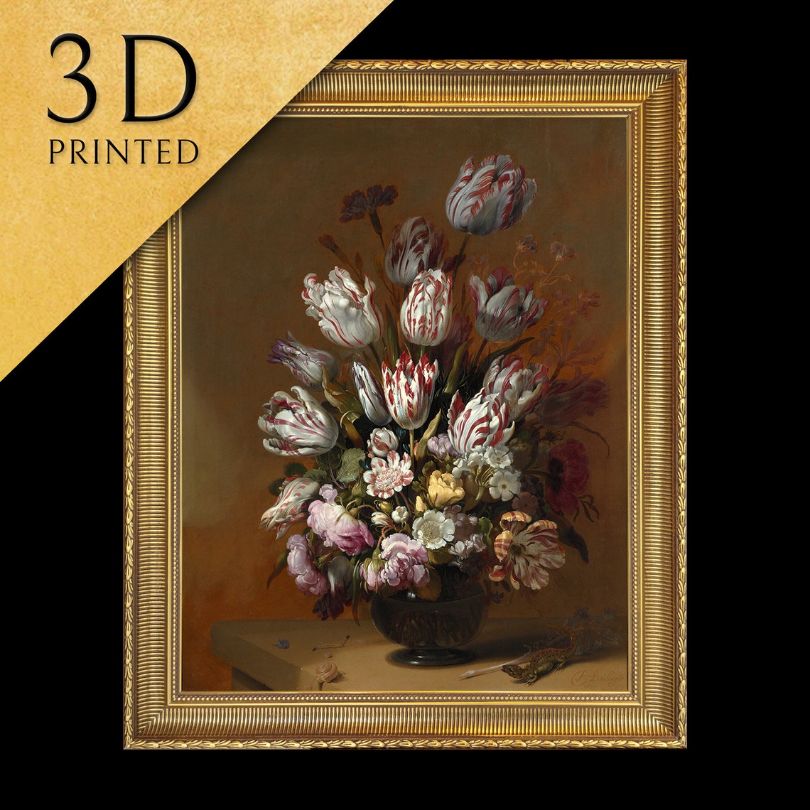 Hans Bollongier Floral Still Life Tulips Dutch Masterpiece Poster
