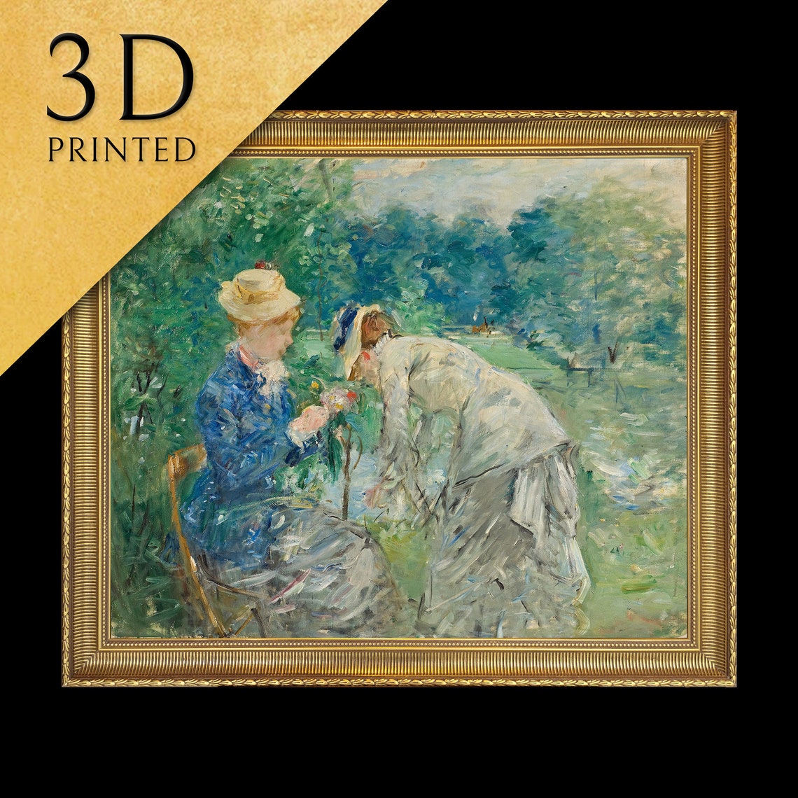 Berthe Morisot In the Bois de Boulogne Women Flowers Park Poster