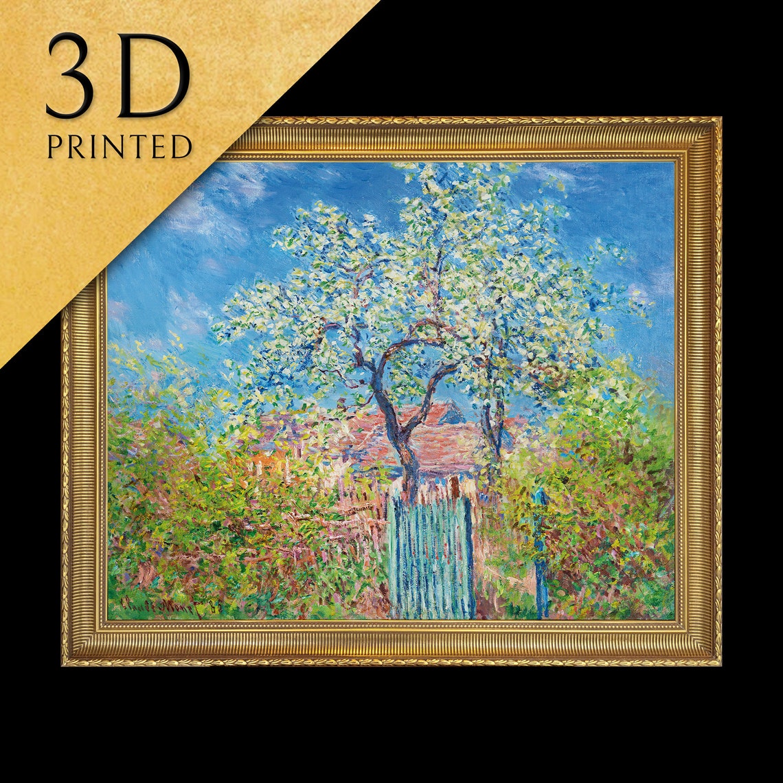 Monet Pear Tree in Bloom White Blossoms Orchard Impressionist Poster