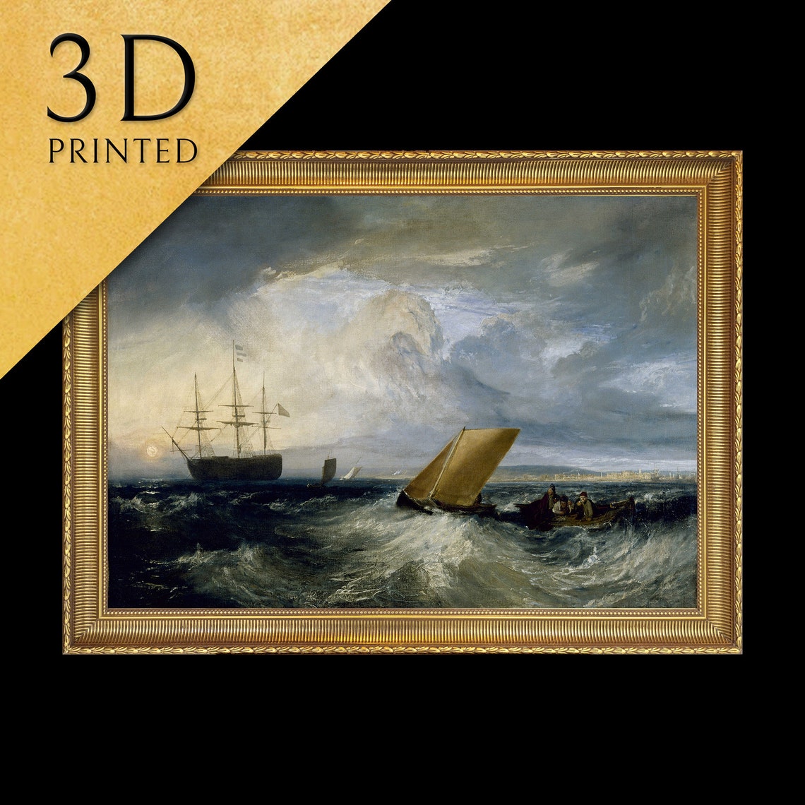 JMW Turner Sheerness Stormy Seascape Ships Romantic Seas Poster