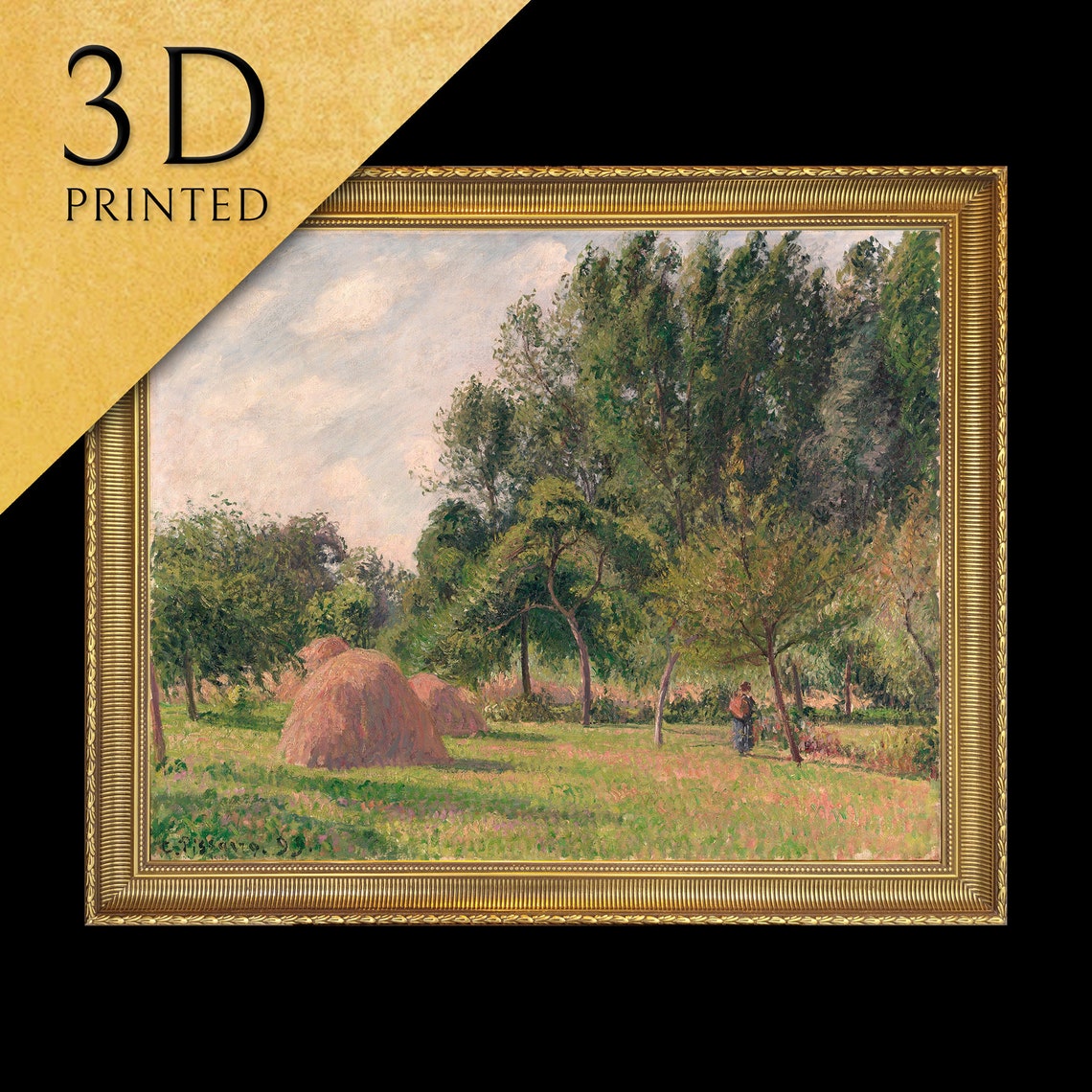 Camille Pissarro Haystacks Impressionist Meadow Landscape Print