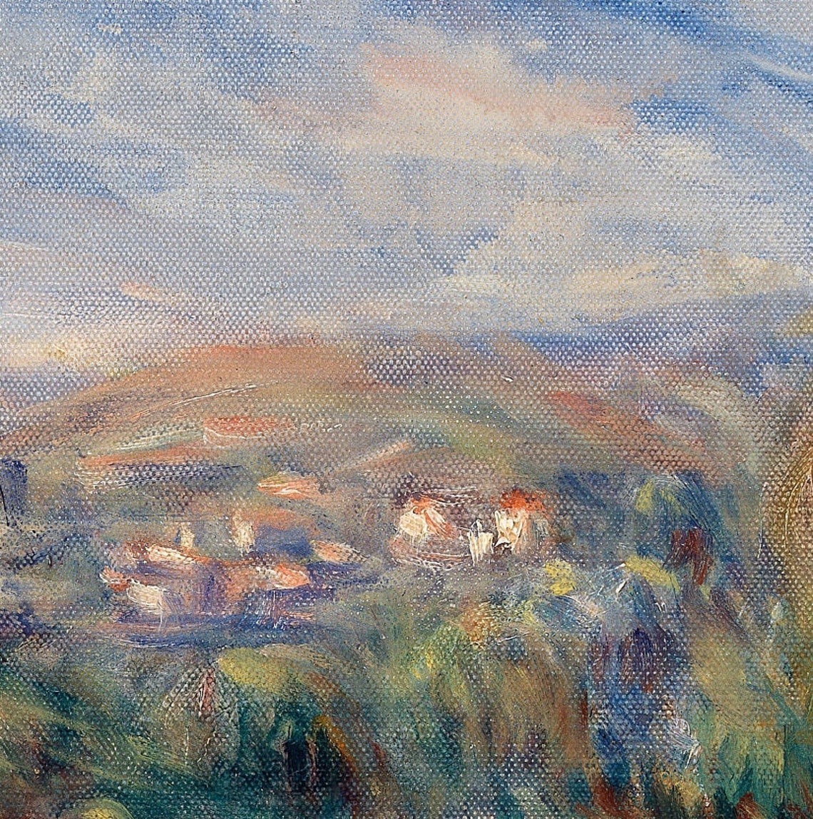 Renoir Impressionist Meadow Rest with Hills and Trees Poster - Image 3