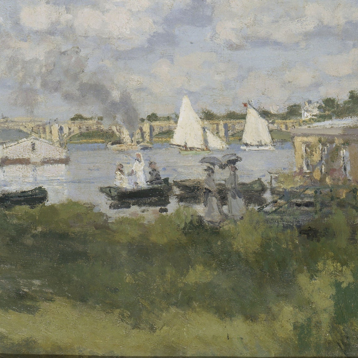 Bassin dArgenteuil by Claude Monet River Basin Sailboats Scene Poster - Image 2