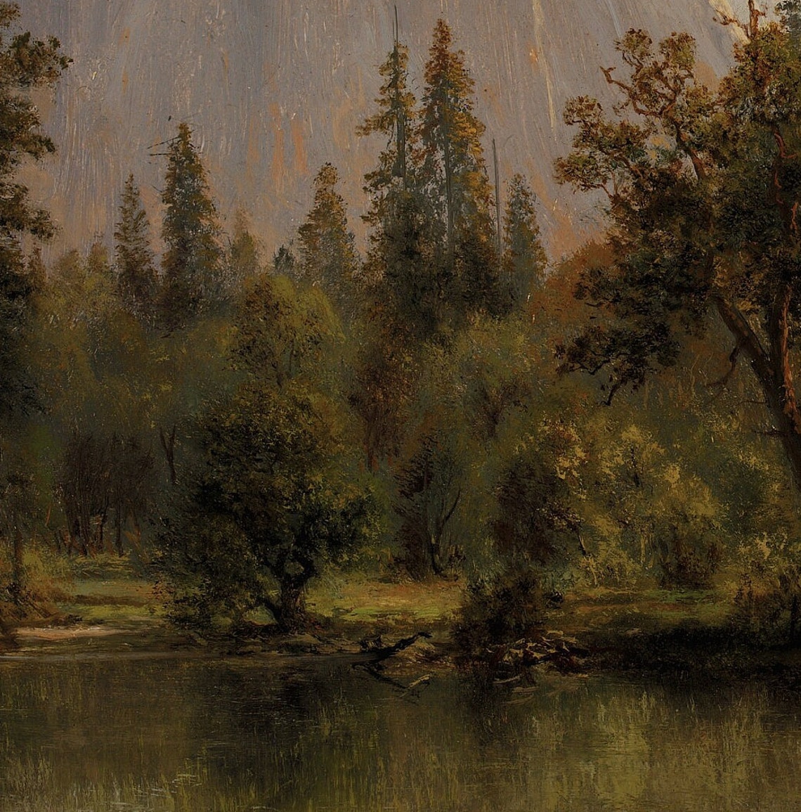 Majestic Mountain Valley Lake With Granite Cliffs and Pines Art Poster - Image 3