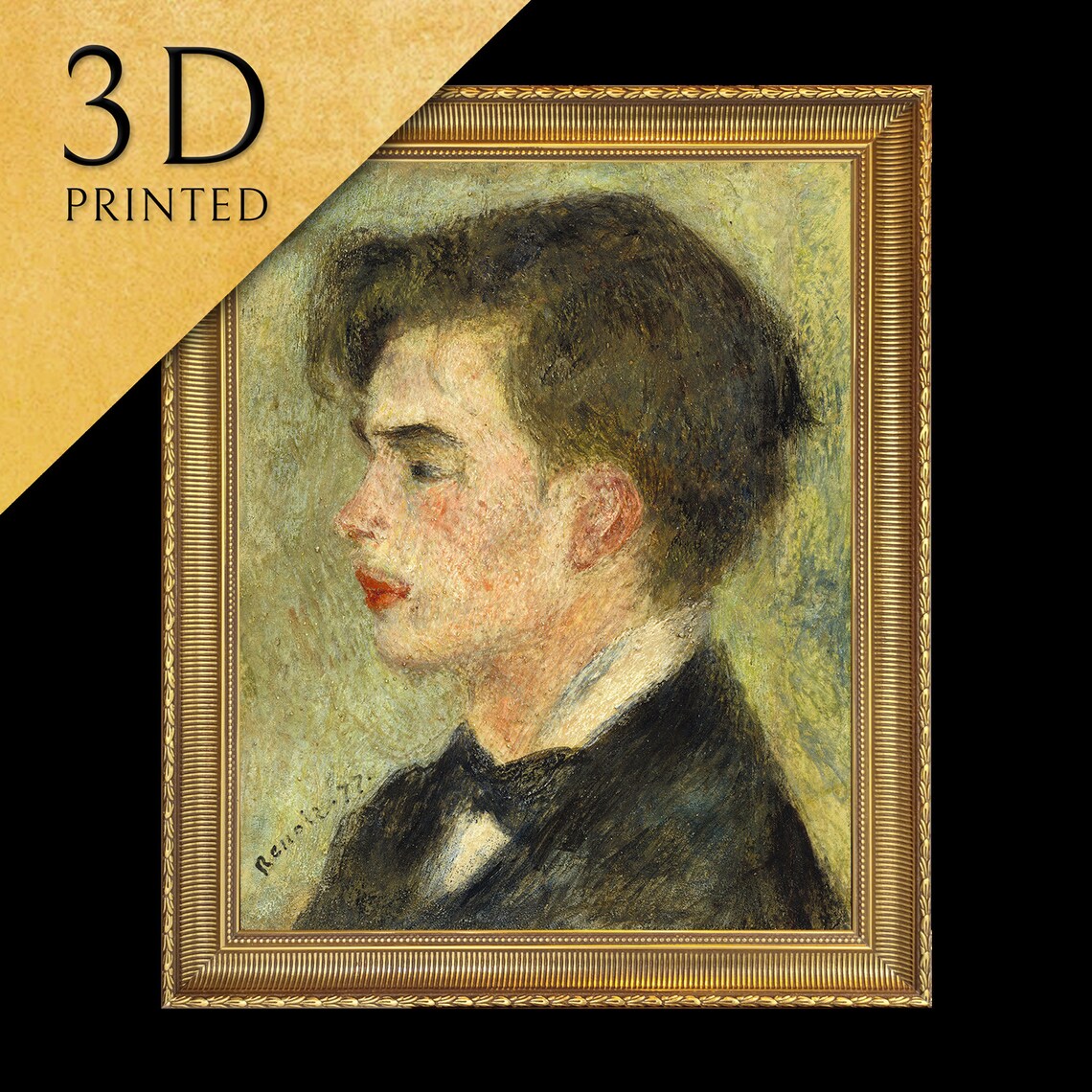 Renoir 1877 Profile Portrait of a Young Man Impressionist Poster