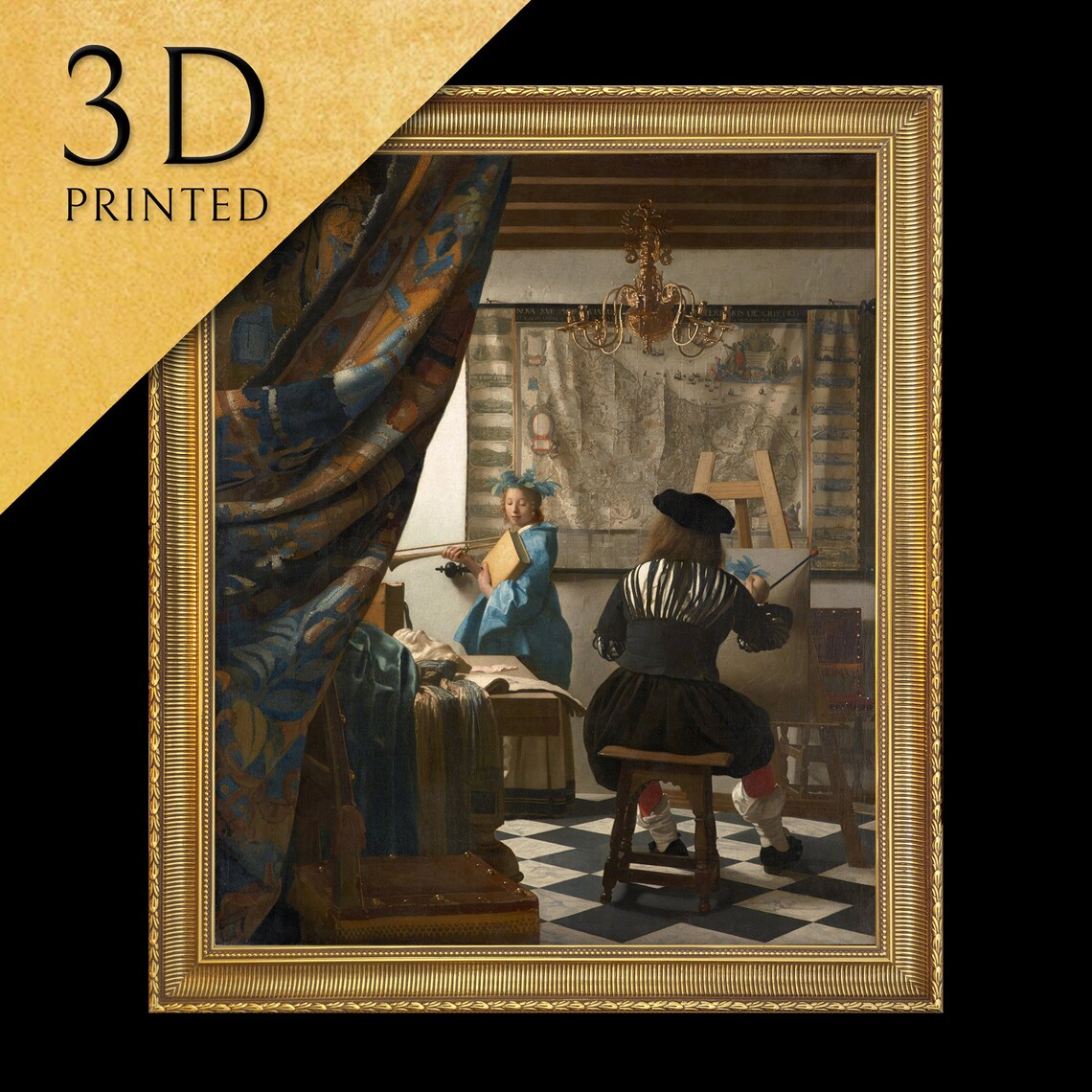 The Art Of Painting By Johannes Vermeer 3d Printed With Texture And Brush Strokes Looks Like Original Oil Painting