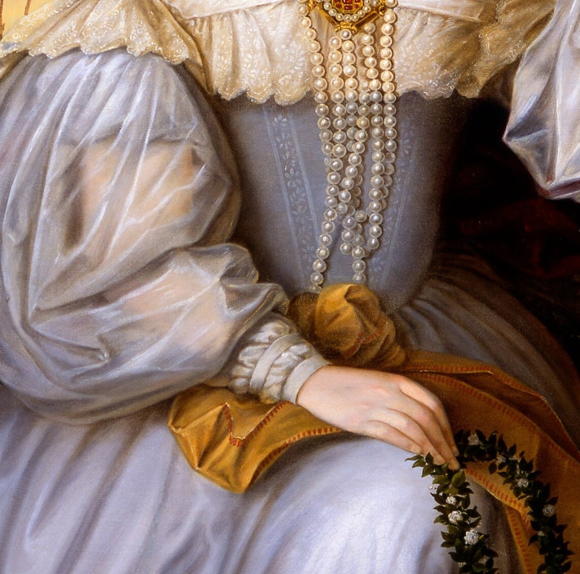 Moritz Daniel Marriage Portrait White Dress Italian Villa Scene Poster - Image 2