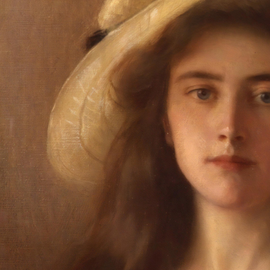 Alberth Lynch Young Woman In Straw Hat Romantic Portrait Poster - Image 3