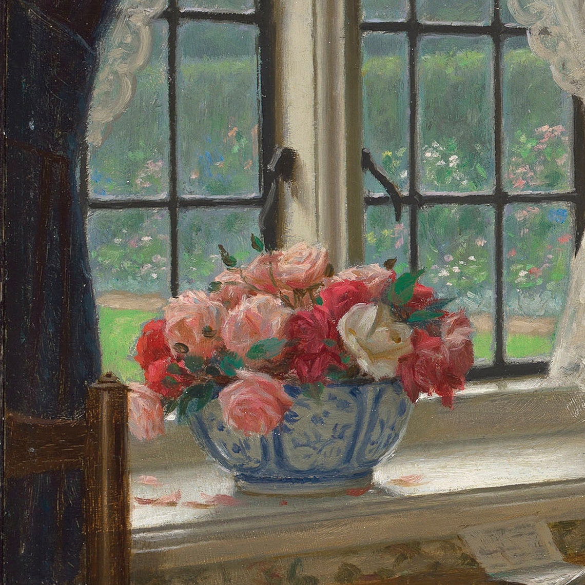 Leighton Straying Thoughts Woman Writing Desk Window Romantic Poster - Image 2