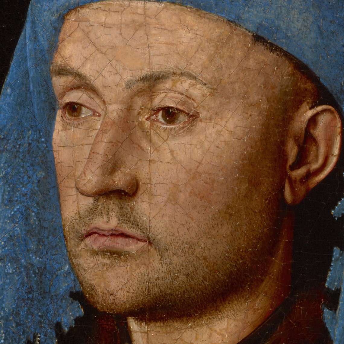 Jan van Eyck Portrait of a Man in Blue Chaperon 1433 Renaissance Print - Image 3