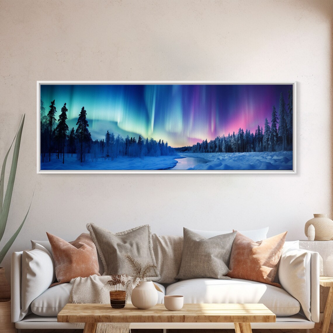 Northern Lights Forest Landscape Art Print - Image 5