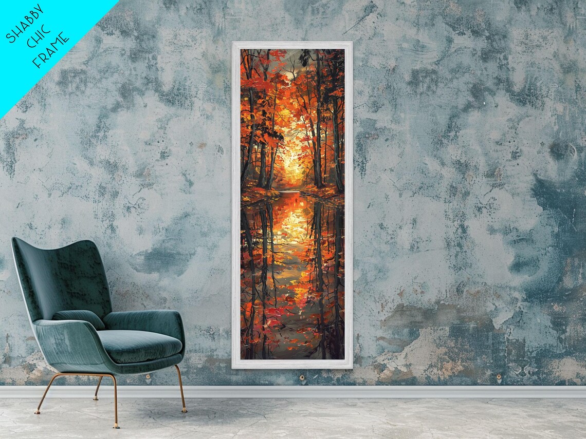 Fall Forest Reflected In The Lake Framed Print Whimsical Home Decor Unique Wall Art Gift Idea For Housewarming - Image 4