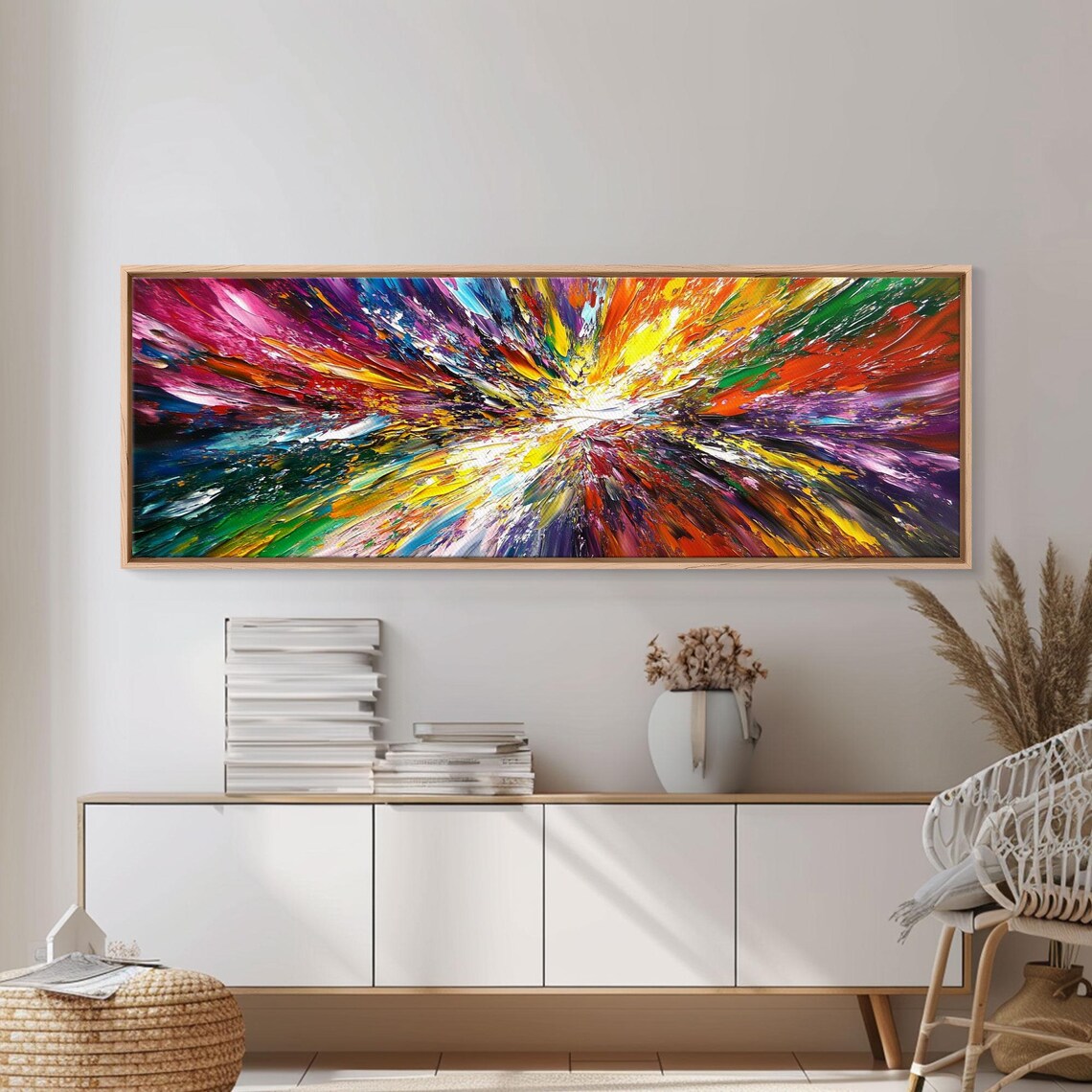 Light Tunnel Abstract Art Print, Color Splash