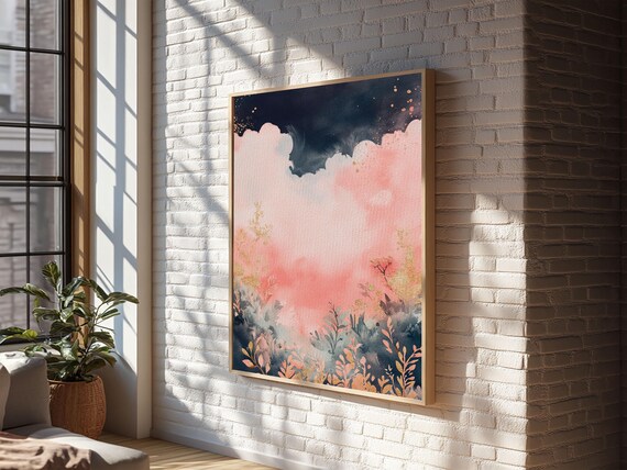 Moody Dark Romance Painting With Gold Accents Framed Print Autumn Inspired Wall Decor Rustic Wabi Sabi Art Farmhouse Gift