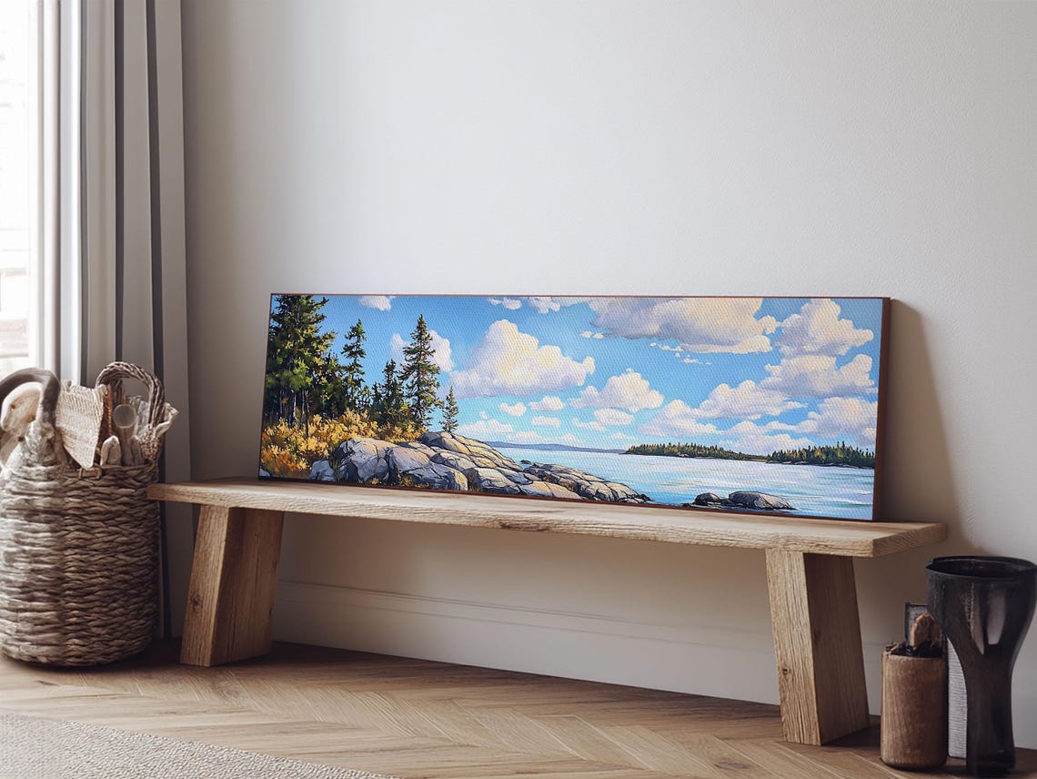 Acadia National Park Rocky Coast Pine Trees Ocean Panorama Poster - Image 6