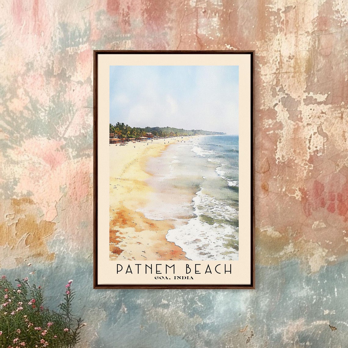 Patnem Beach Goa India Golden Shore Palms Beach Shack Surf Poster