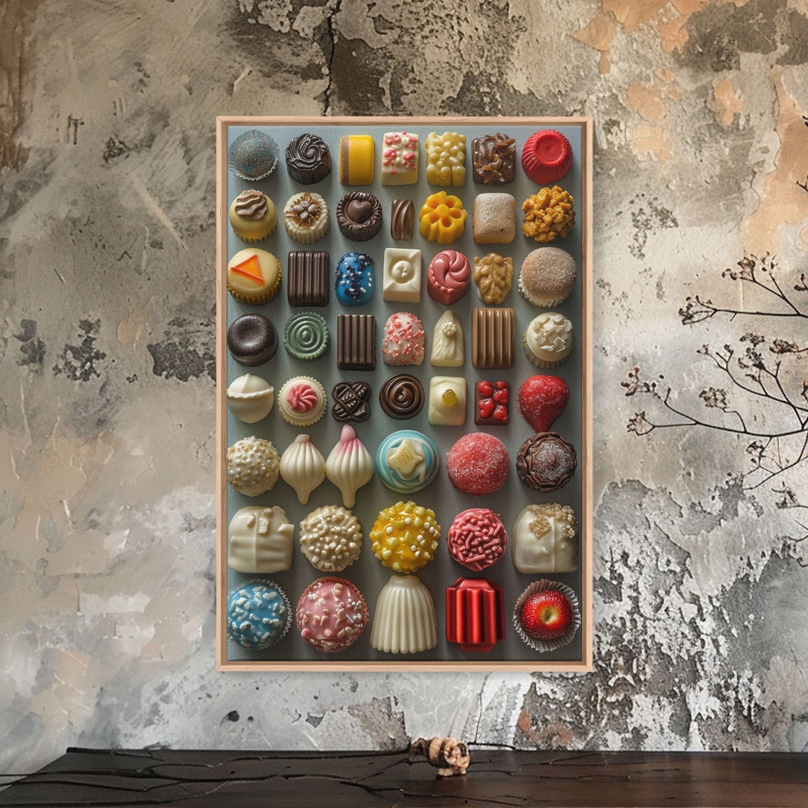 Colorful Chocolate Printed On Framed Art Framed Restaurant Wall Art Printed And Framed Contemporary Kitchen Wall Art - Image 3