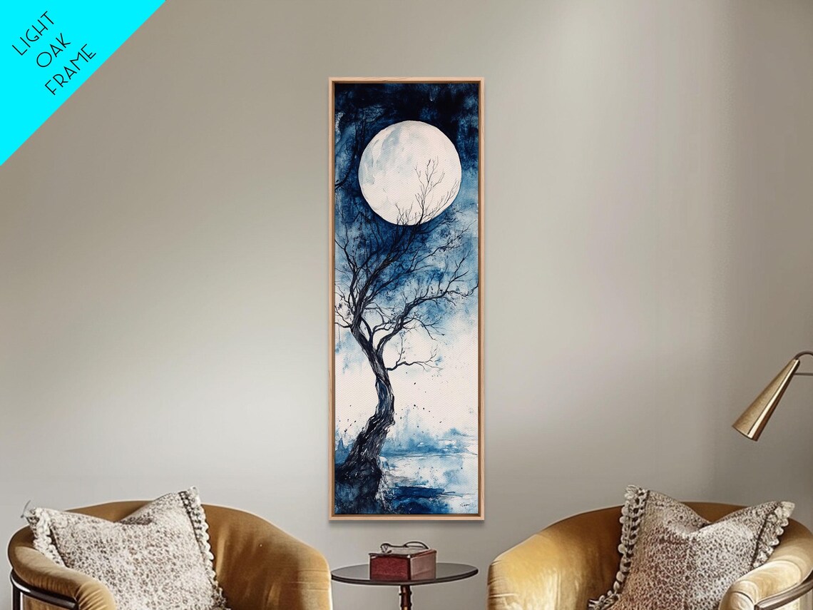 Print Full Moon With Tree Art Dark Romance Rustic Wall Decor Unique Above Couch Art Moody Bedroom Decor Gift Idea - Image 5