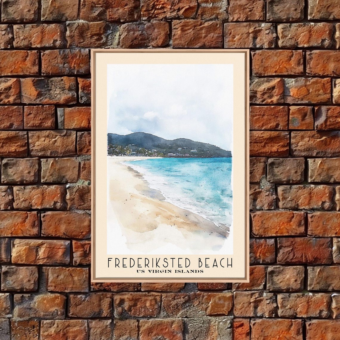 Frederiksted Beach US Virgin Islands Pale Shore Blue Water Poster - Image 5