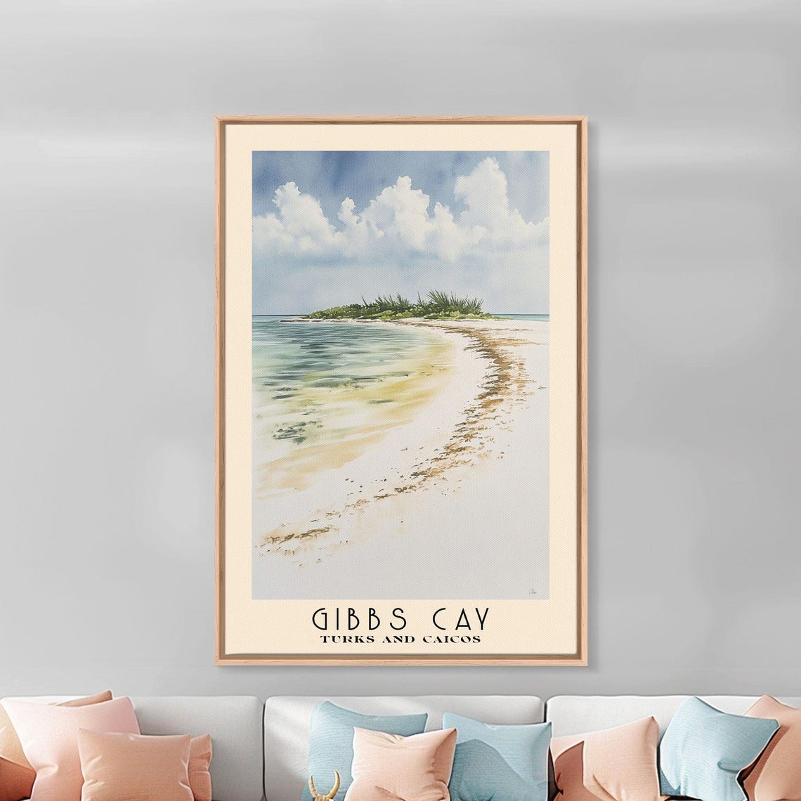 Gibbs Cay Turks And Caicos Minimalist Sandbar Tiny Isle Poster - Image 3