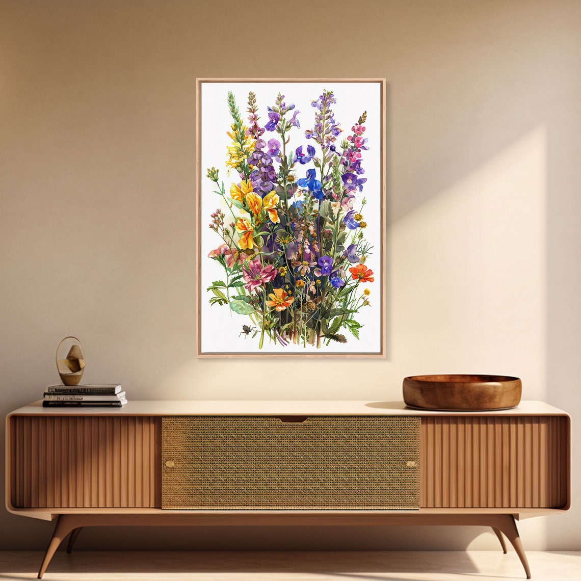 Cute Mothers Day Gift Framed Print Beautiful Wildflowers Painting Floral Decor Botanical Wall Art Framed Kitchen Art - Image 3