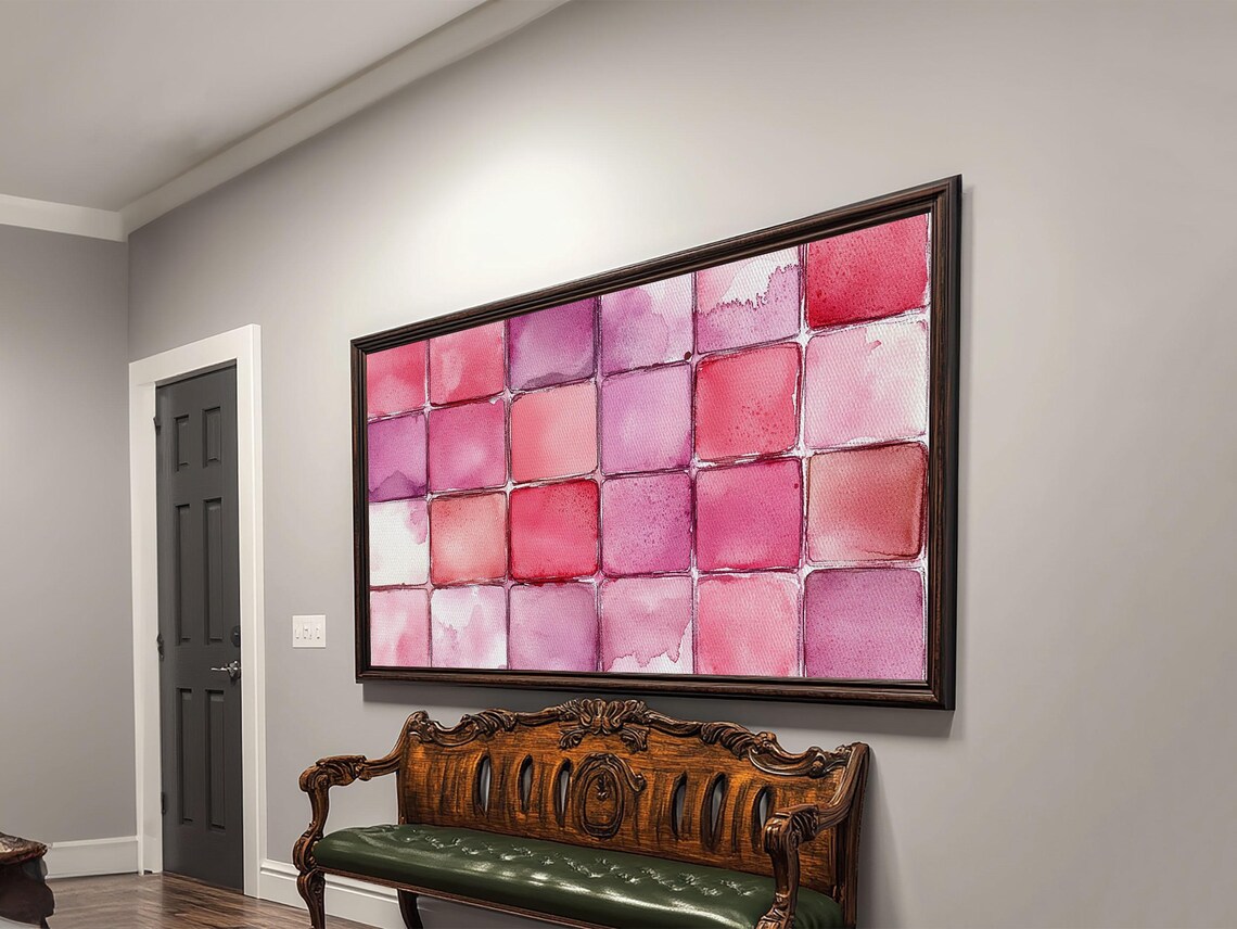 Pink Watercolor Swatch Grid Minimalist Color Palette Squares Poster - Image 2