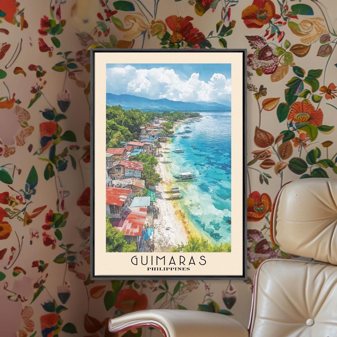 Guimaras Philippines Colorful Coastal Village Turquoise Bay Poster - Image 2