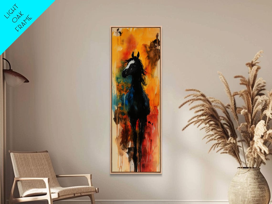 Black Horse Silhouette Vibrant Watercolor Southwest Decor Poster - Image 4