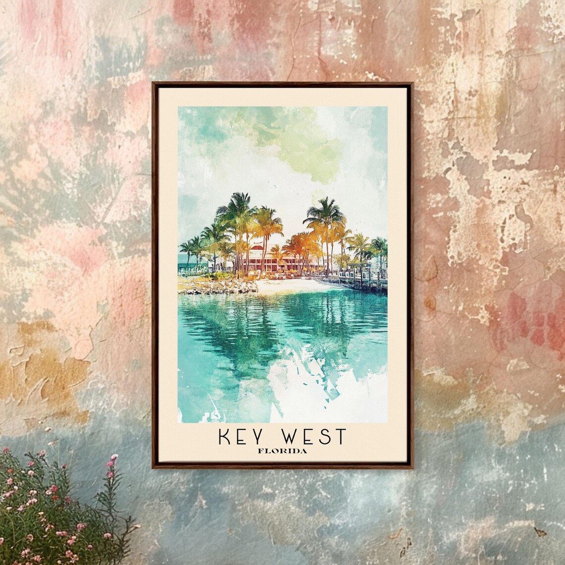 Key West Florida Watercolor Beach Vacation Art Print - Image 4