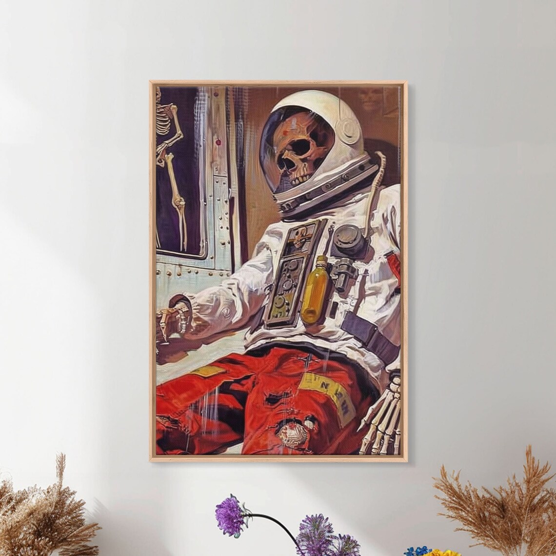 Skeleton In Astronaut Suit, Gothic Art Poster - Image 3