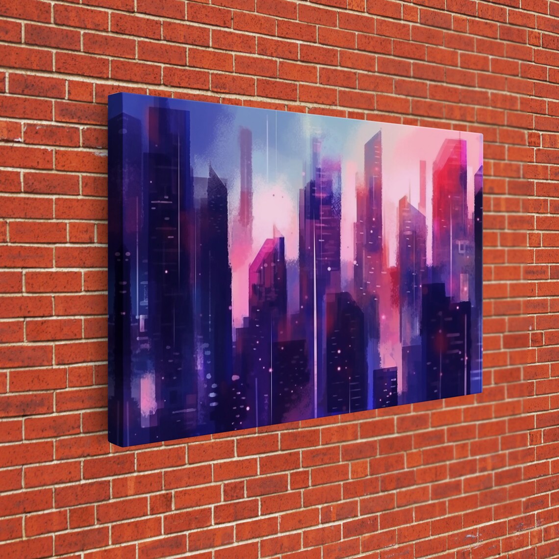 Buildings Vaporwave Style Art Print, Pop Art Watercolor - Image 3