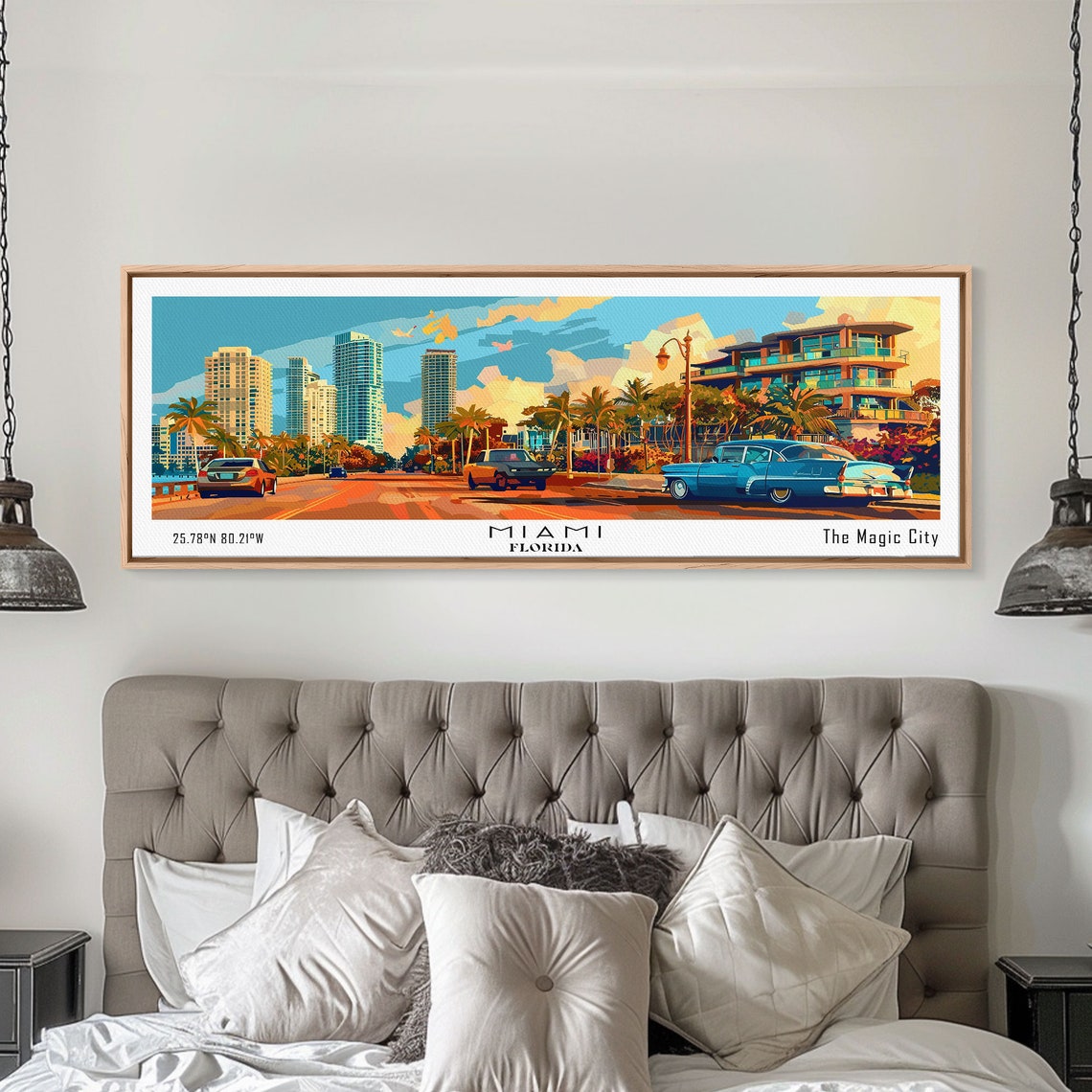 Miami Florida Magic City Palm Boulevard Skyline Travel Poster - Image 4