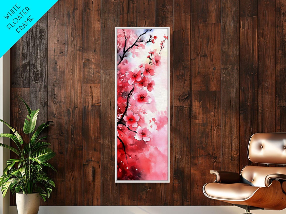 Pink Cherry Blossom Branch Watercolor Floral Art Spring Poster - Image 5
