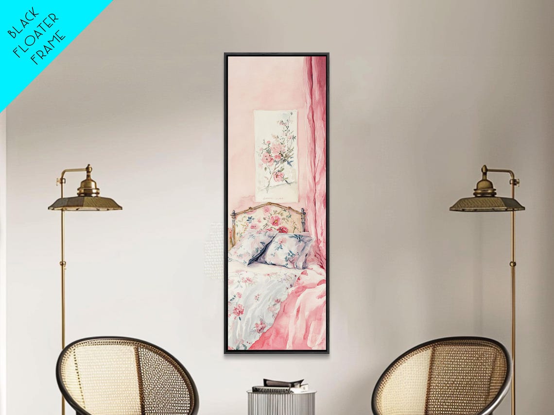 Pink Vintage Bedroom Floral Bedding Romantic Cottage Art Poster - Image 4