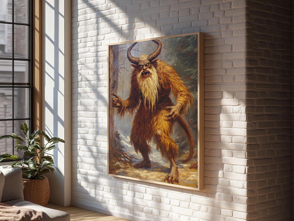 Wendigo Horned Forest Beast Dark Macabre Gothic Cryptid Creature Art Poster - Image 4