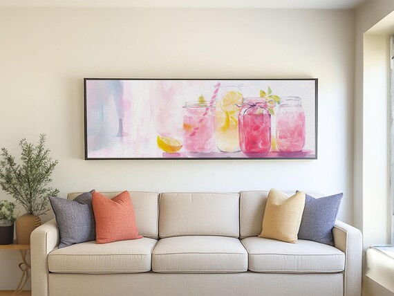 Lemonade Jar Print Food Review Kitchen Art Rustic Farmhouse Decor Whimsical Light Pink Wall Art Kitchen Or Dining Room Gift