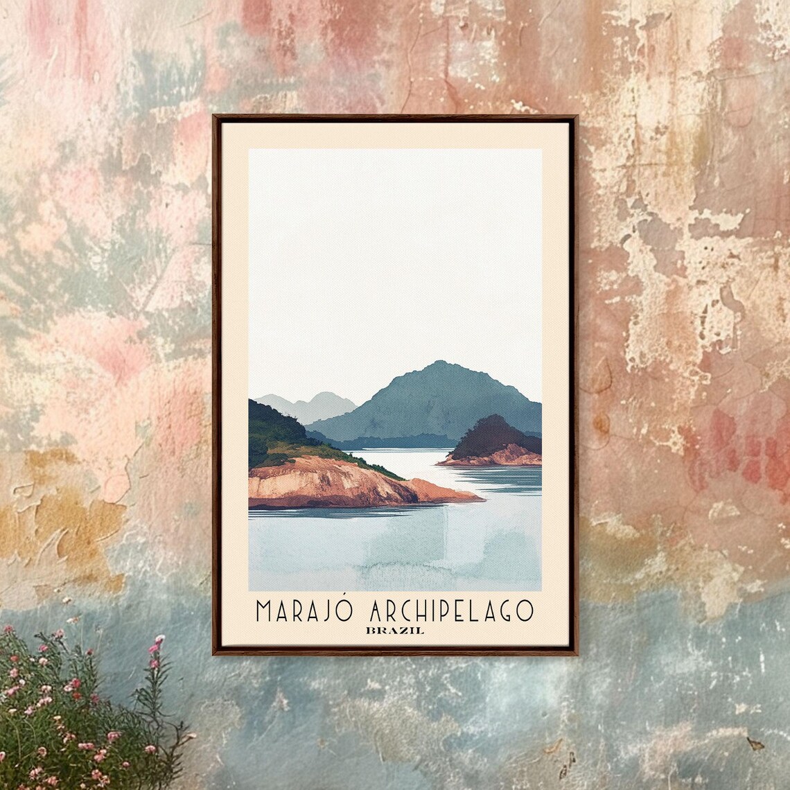 Marajo Archipelago Brazil Islands Mountain Calm Water Watercolor Poster - Image 5