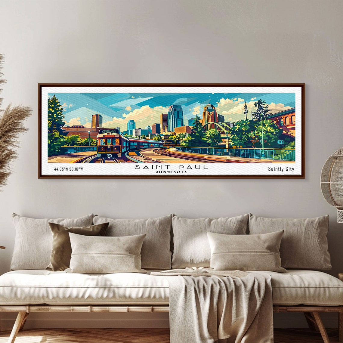 Saint Paul Minnesota Downtown Light Rail Train Cityscape Travel Poster - Image 4