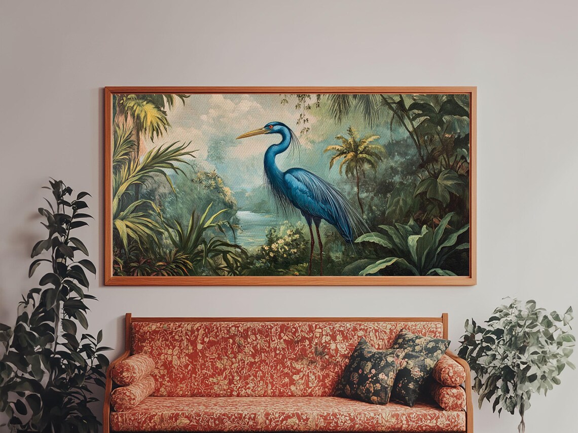 Blue Heron Vintage Florida Decor Wall Art Print - Image 6