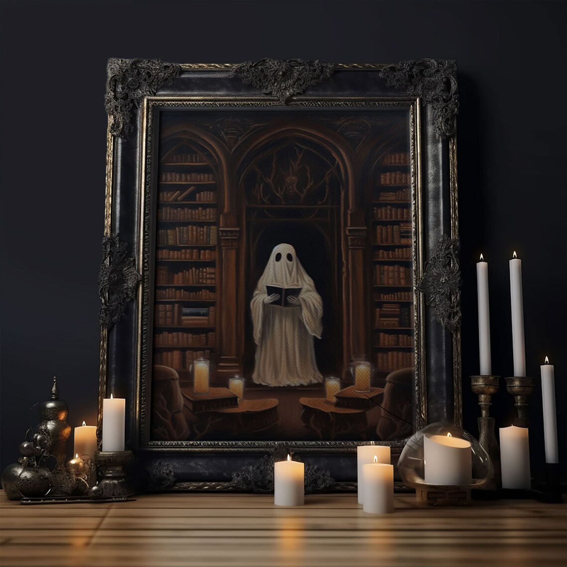 The Ghost Of The Library, Halloween Ghost Art
